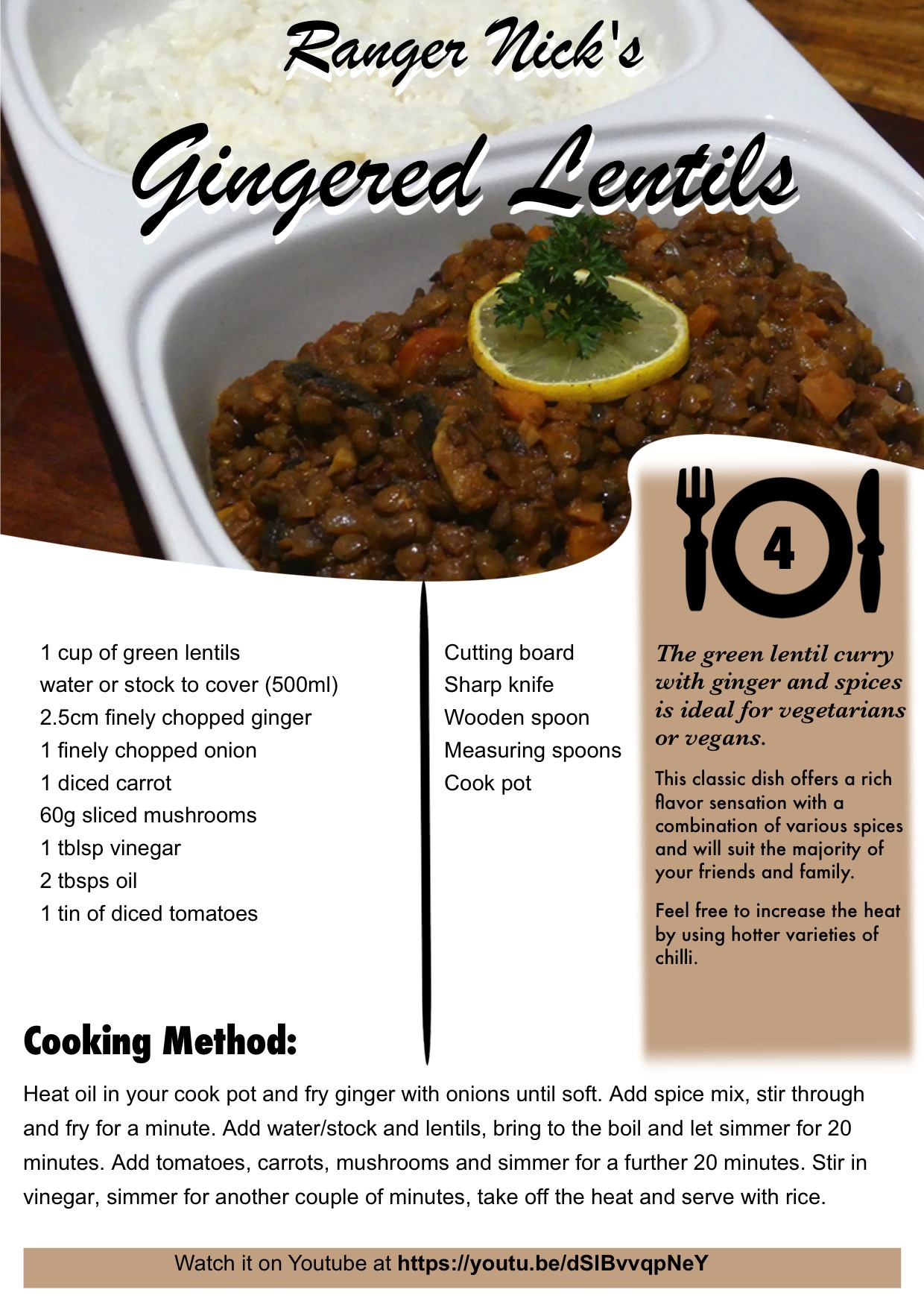 Gingered Lentil Curry Recipe